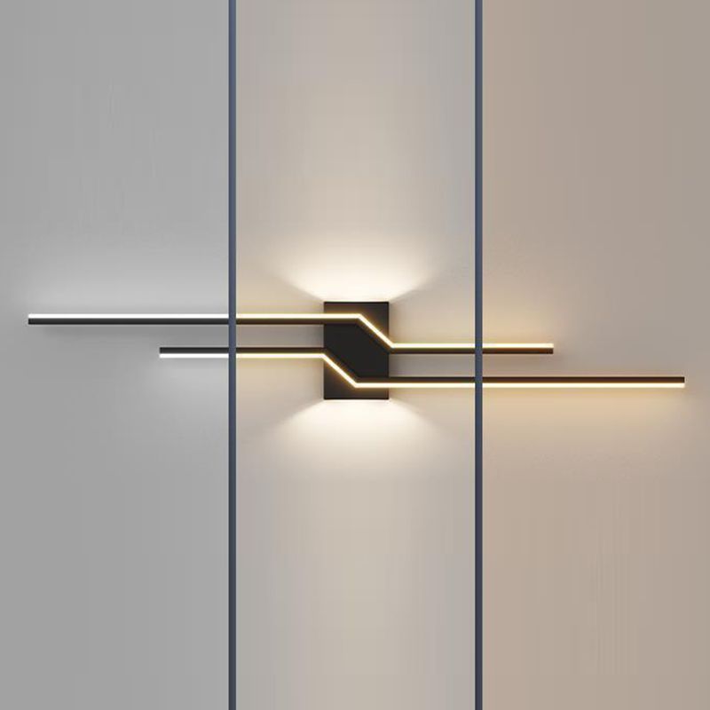 2-Light Modern Wall Mounted Sconce White/Black LED Wall Light for Foyer