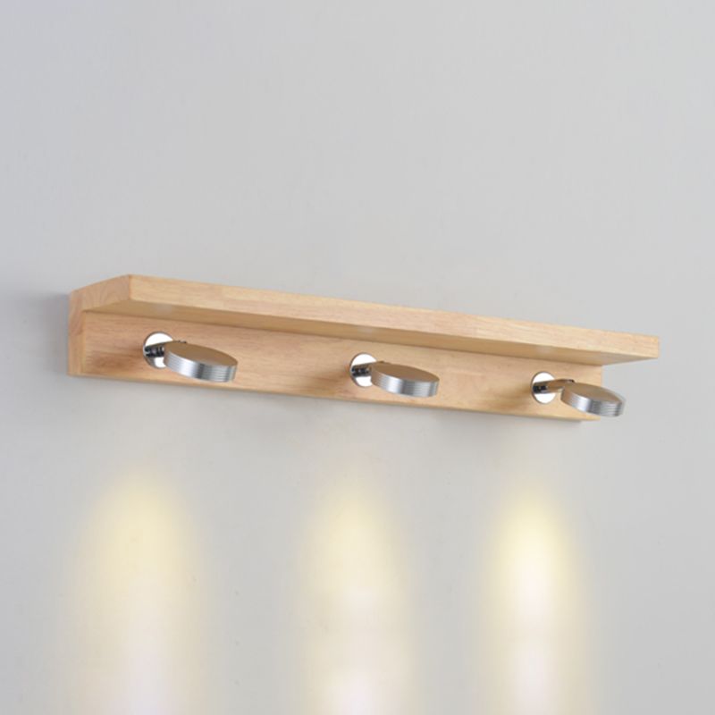 Illuminazione geometrica vanità moderna moderna legno multi luci vanità sconce