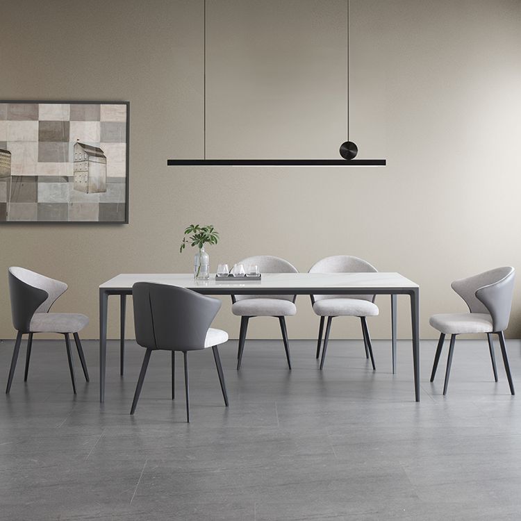 1/4/5/6/7 Pcs Metal Modern Dining Set with Rectangle Table Dinette Set