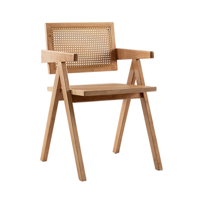 Solid Wood Dining Table Set 1/2/5 Pcs Rectangle Table with Arm Chairs