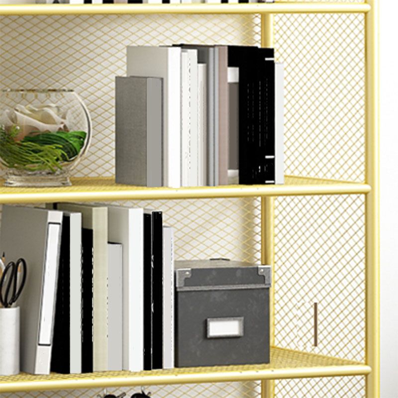 Modern Vertical Bookcase Metal Closed Storage Bookshelf for Bedroom , 31.5" W X 14" D