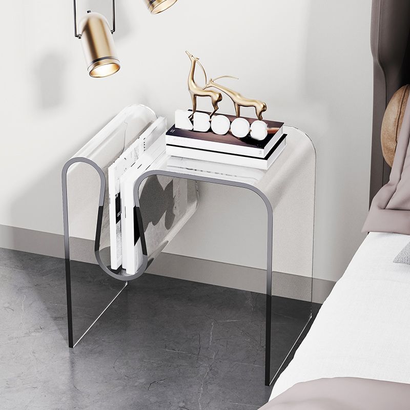 11" Wide Glam Side Table Sled Clear Acrylic Accent Side Table