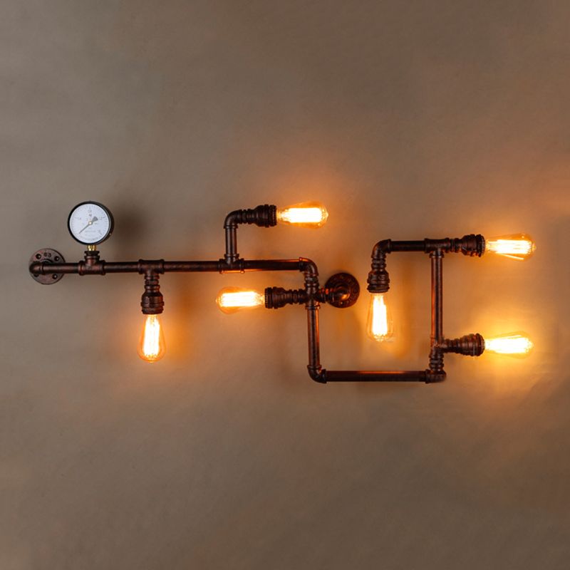Industrial Wall Sconce Pipe Light Multi-Light Lamp Bar Restaurant Light