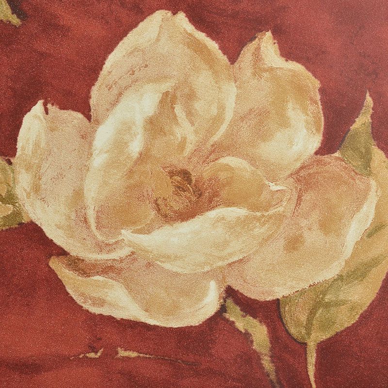 Dark Red Blossoming Roses Wallpaper Moisture-Resistant Wall Decor for Bedroom, Non-Pasted