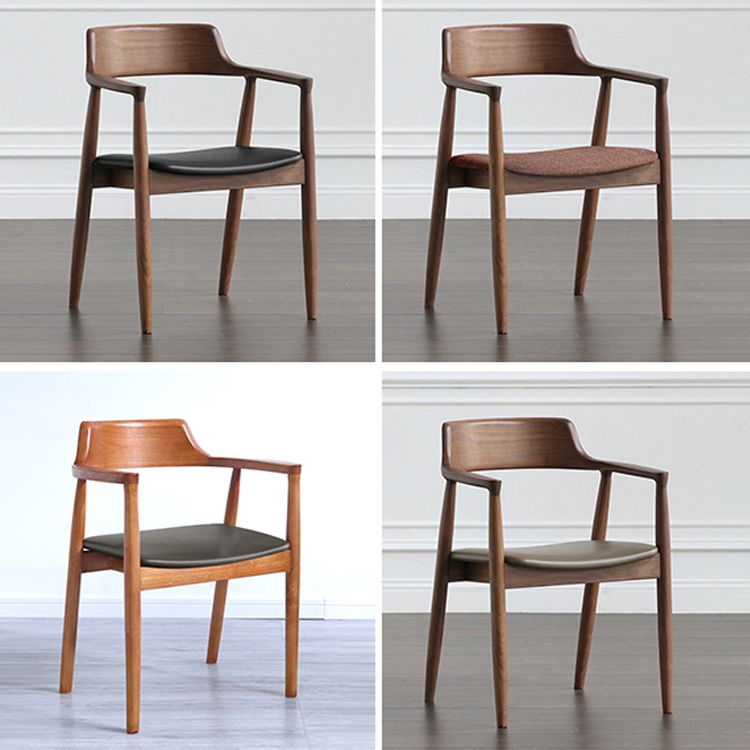 Contemporary Dining Chair 20'' Wide Open Arm Chair with 4 Wood Legs for Home