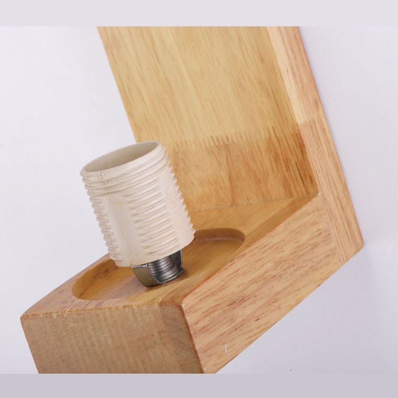 Japanese Style Wooden Bedside Wall Lamp 1 Head Glass lampshade Hotel Aisle Lamp