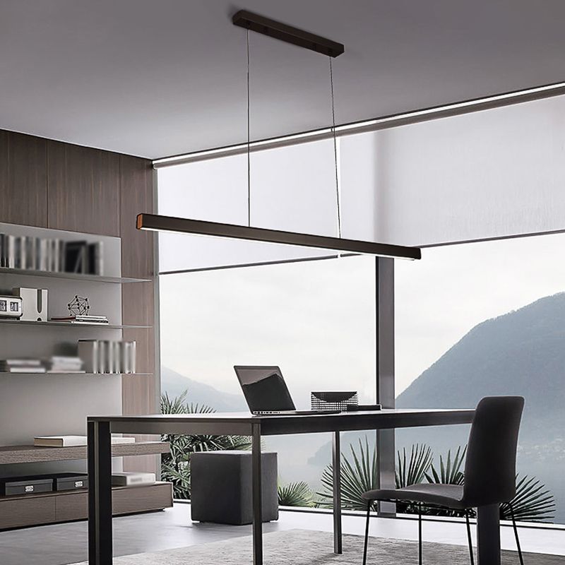 Contemporary Style Linear Island Pendant Metal 1- Light Island Light Fixture