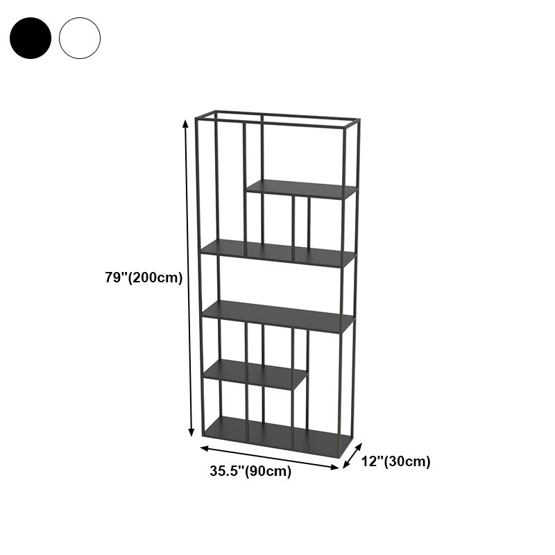 Minimalist Open Metal Etagere Bookcase with Rectangular Shelves Bookcase