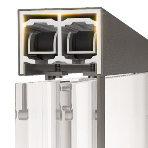 Simple In-line Shower Door Glass and Metal Bathroom Shower Bath Door