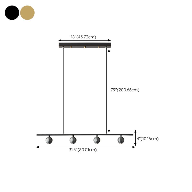 Modern Island Lamp LED Island Hanging Lamp with Metal Shade for Dining Room