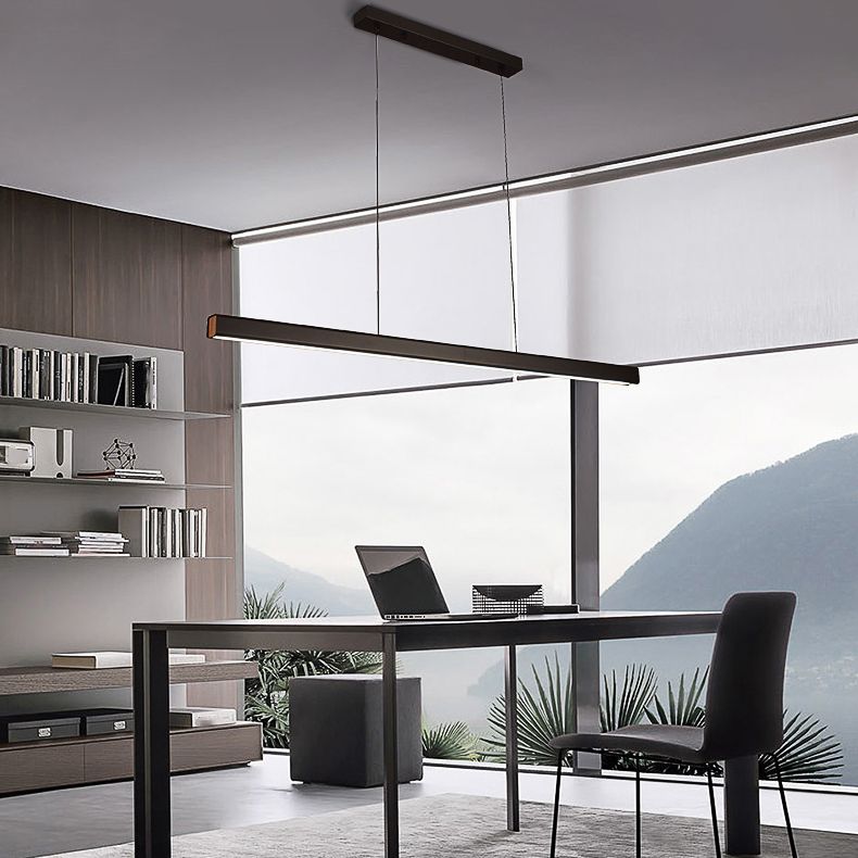 Simple Style Rectangle Island Light Fixture 1-Light Restaurant Hanging Lamp