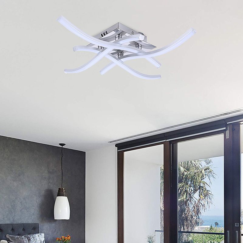 Linear Sputnik Flush Mount Ceiling Light New Modern Aluminum Flush Light for Bedroom