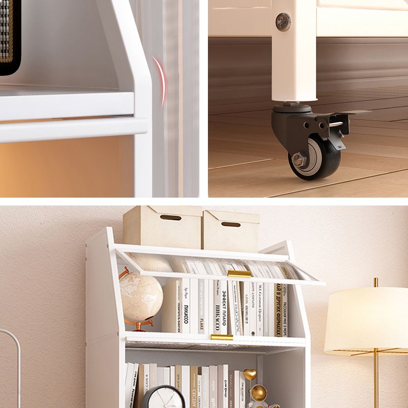 Standard Bookcase Metal Glam Closed Back Bookshelf with Shelves