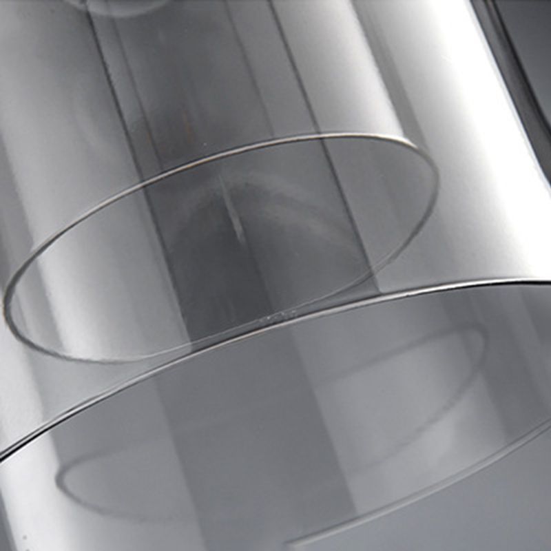 Wrought Iron Single Pendant Light in Modern Simplicity Glass Cylindrical Hanging Light for Bedroom