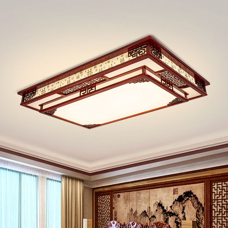 Lámpara de techo empotrada de madera cuadrada con montaje empotrado LED moderna para sala de estar