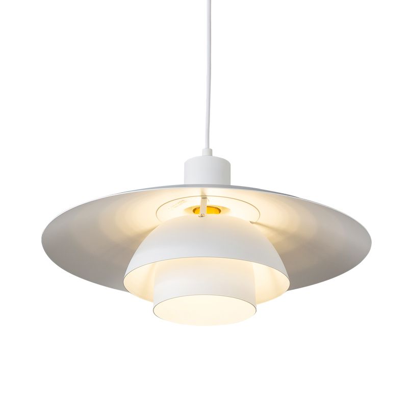 Pendre à trois niveaux Métal de lampe 1 Lumière Suspension contemporaine Lumière en blanc