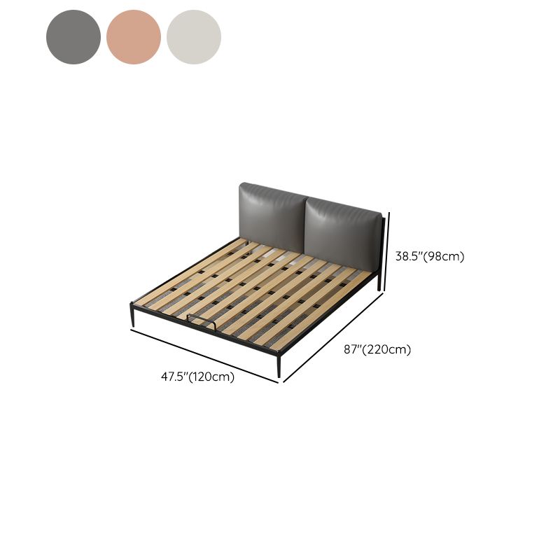 Upholstered Headboard Bed Standard Metal and Upholstered Bed