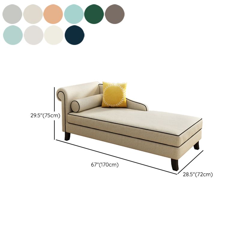 Upholstered One Armed Accent Chair Modern Recessed Arms Chaise