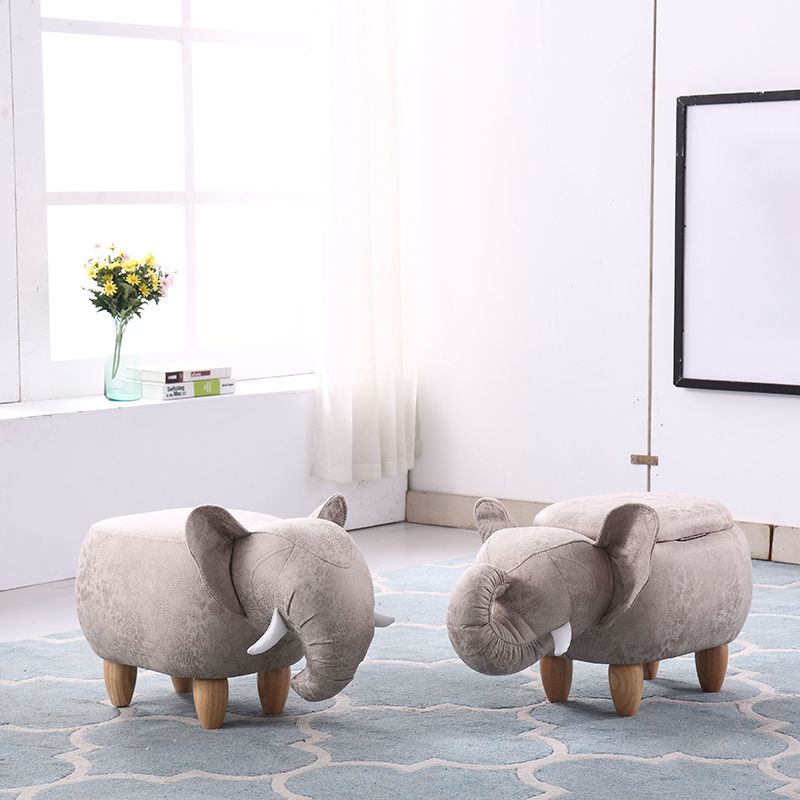 Contemporary Faux Leather Upholstered Ottoman Specialty Shape Pouf