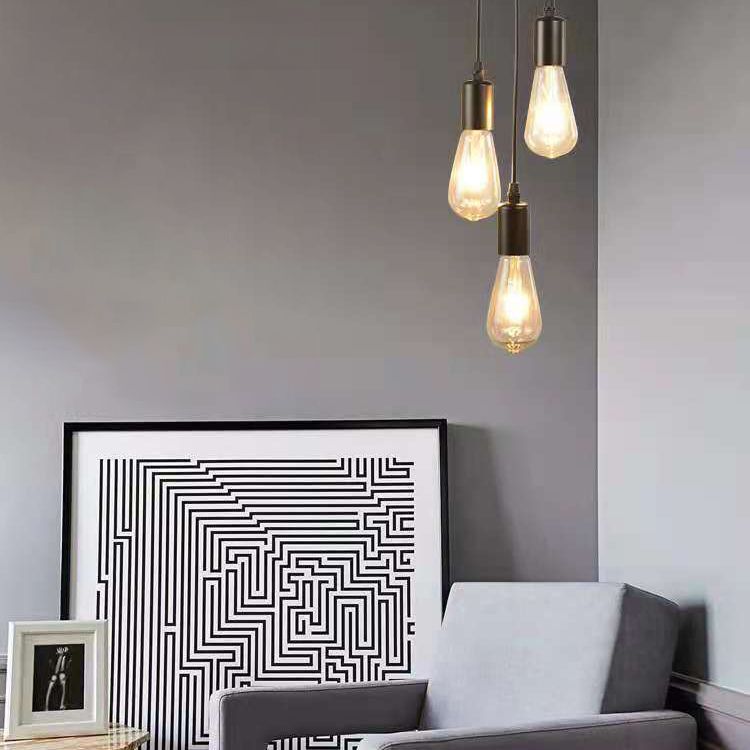 Lampada sospesa a 3 luci vintage industriale Light a sospensione in ferro battuto per spazi interni