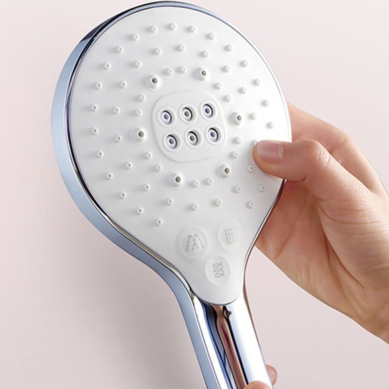 Round Self-Cleaning Hand Shower Adjustable Spray Pattern Wall-Mount Hand Shower