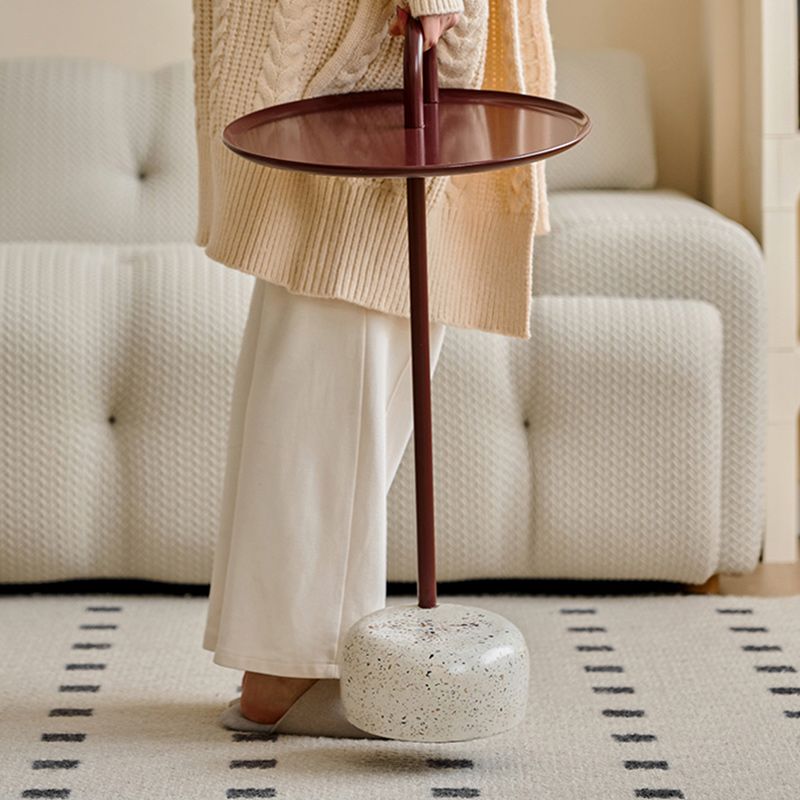 14" Wide Contemporary Corner Table Pedestal Round Accent Side Table