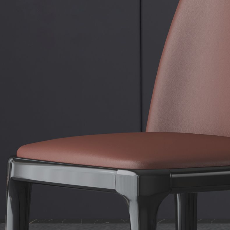 Industrial Rubberwood Parsons Side Chair Matte Finish Leather Dining Chair (Set of 2)