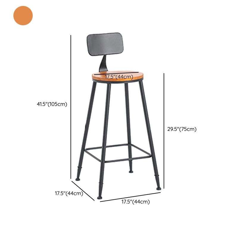Contemporary Wood Counter Stool Living Room Bar Stool with Metal Legs