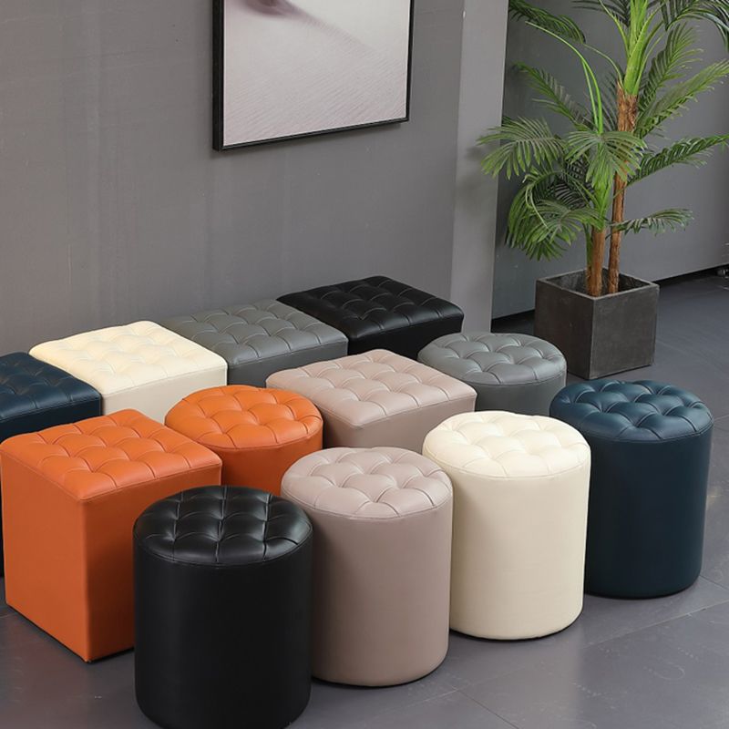 Genuine Leather Ottoman Tufted Square Whole Colored Water Resistant Cube Ottoman