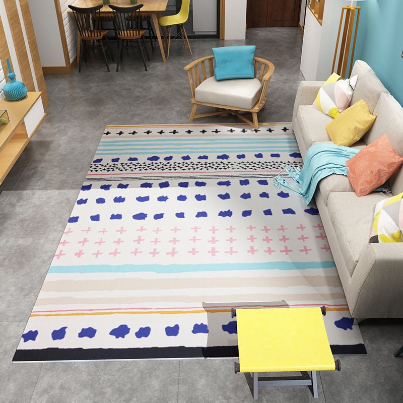 Boho woonkamer tapijt multi-kleuren geo geo geprinte gebied tapijt synthetisch vlekbestendige wasbaar niet-slip tapijt