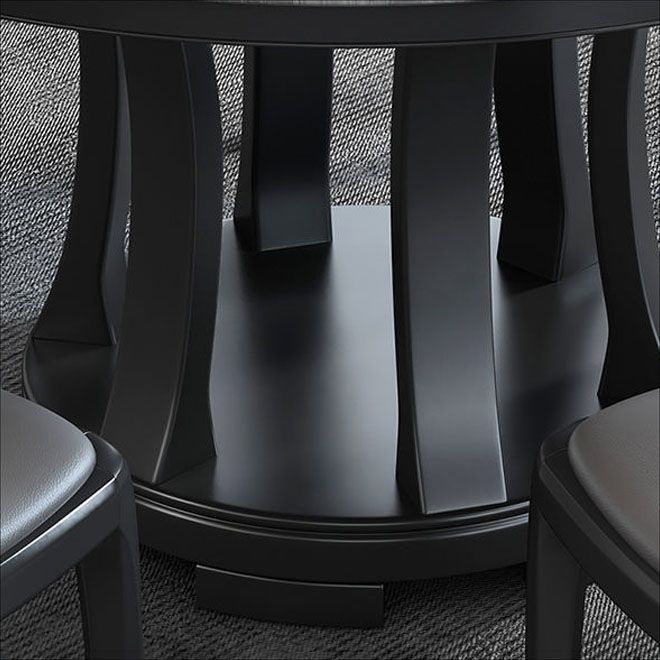 Rubberwood Solid Wood Pedestal Dining Table Convertible Dining Table