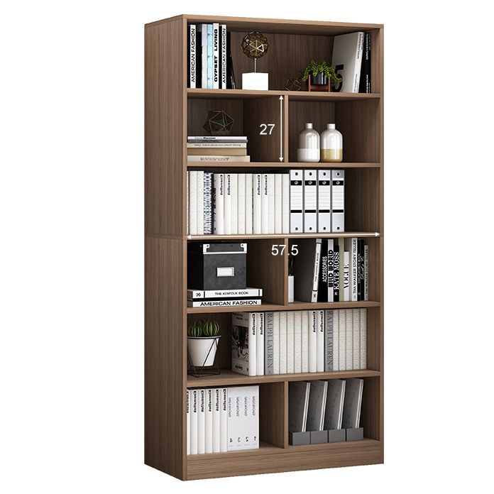 Closed Back Bookcase Contemporary Style Bookshelf for Home Office Study Room