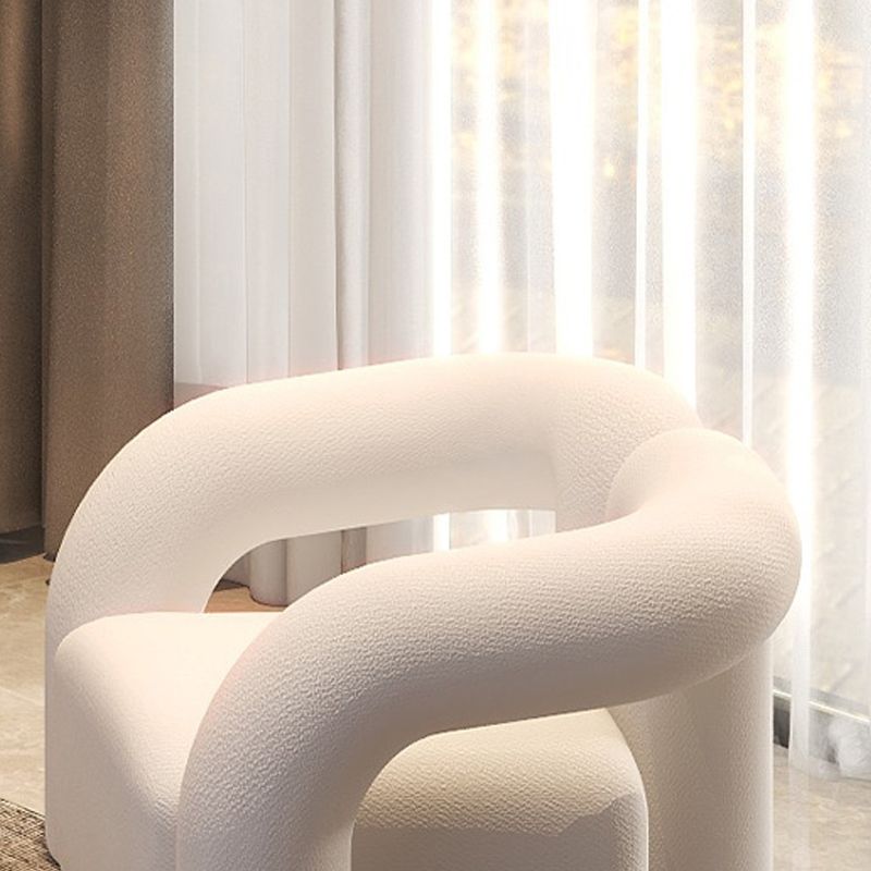 Scandinavian Seating Fabric Living Room White Tuxedo Arm Cushions Curved Sofa