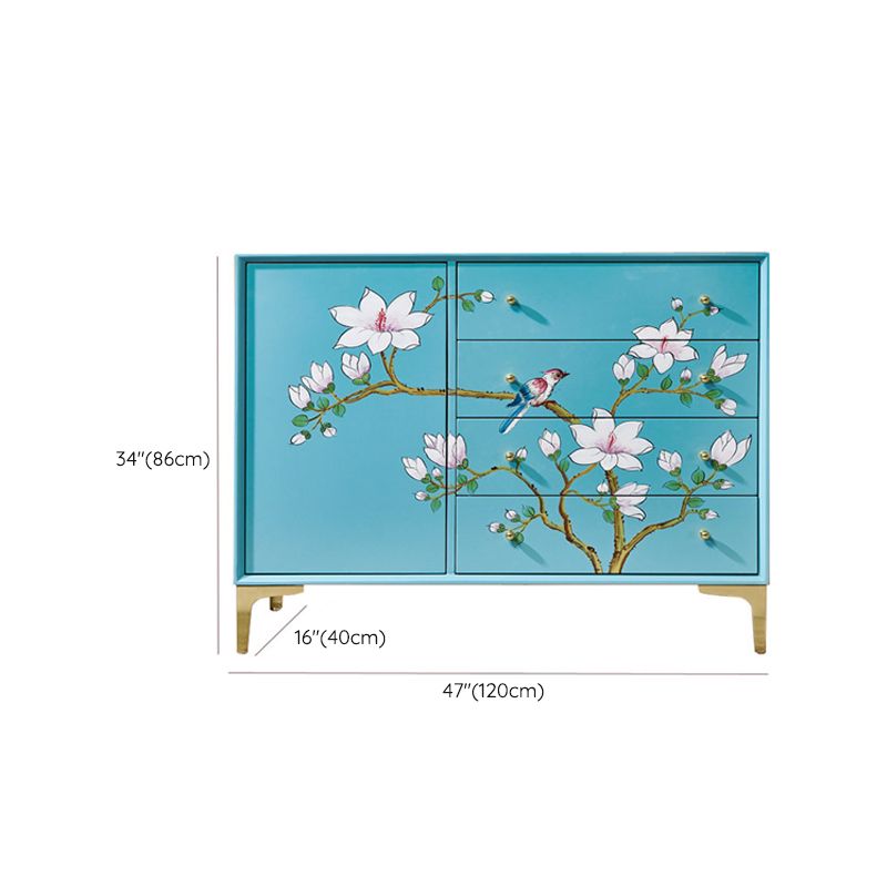 Glam Combo Dresser Horizontal Stone Storage Chest Dresser for Bedroom