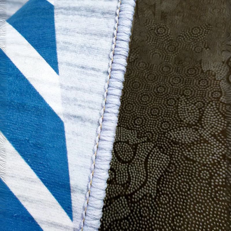 Blue Modern Area Carpet Geometric Print Area Rug Polyester Non-Slip Backing Rug for Home Decor