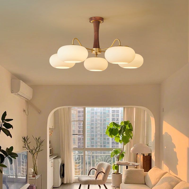 Modern Simple Wooden Ceiling Light Dome Shape Ceiling Lamp for Bedroom