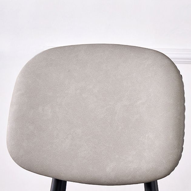 Chaises de salle à manger sans bras en cuir PU, chaise latérale à dossier ouvert avec pieds en plastique