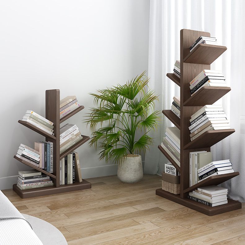 11.81" W Scandinavian Shelf Bookcase Antique Finish Bookshelf with Shelves