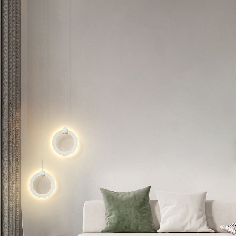 Acryl cirkelvormige LED -hangende lamp in moderne minimalistische stijl aluminium hanglamp voor slaapkamer
