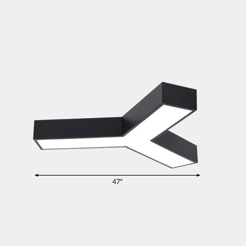 Geometric Shape Ceiling Mounted Fixture Minimalist Metal LED Flush Mount Light for Office