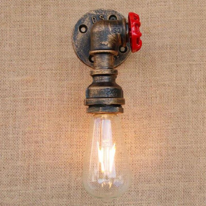 Luz de pared de tubería creativa simple Dispare 1 Lámpara de pared de bombilla desnuda para la cafetería de la barra