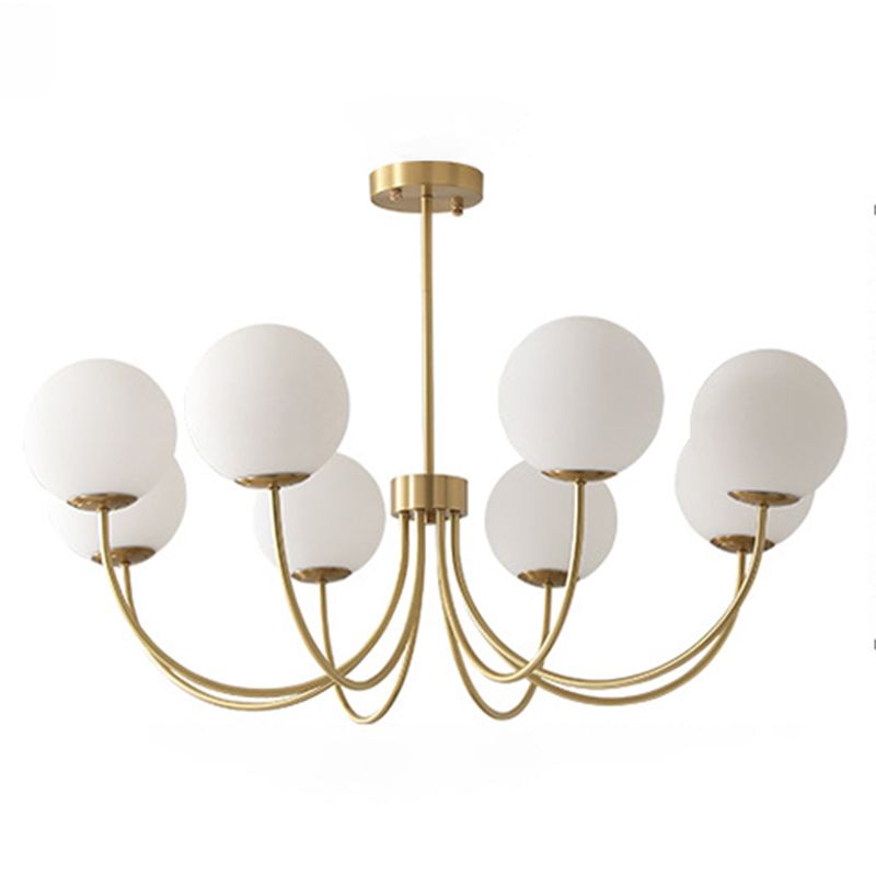 Luci multi -luci a sospensione a sospensione a sospensione a sospensione moderna lampadario a soffitto in vetro di latte