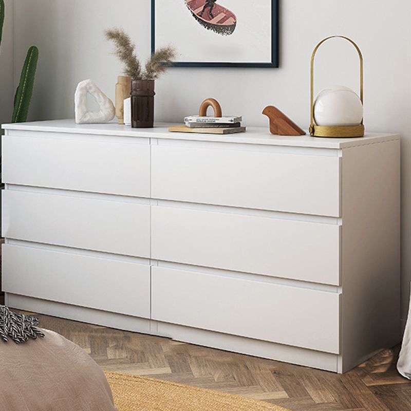 Contemporary White Storage Chest Dresser Wood Bedroom Dresser