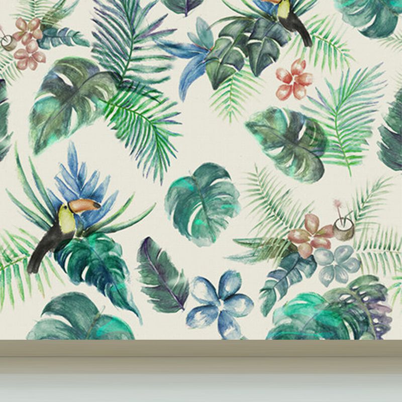 Large Flower and Botanical Mural Wallpaper Tropical Natural Landscape Wall Art in Green