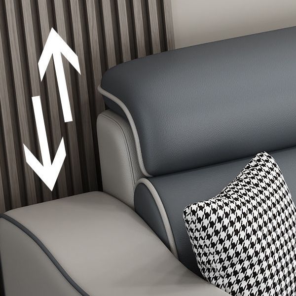 Blue L-Shape Sectional Sofas Living Room Square Arm Sectional Couch