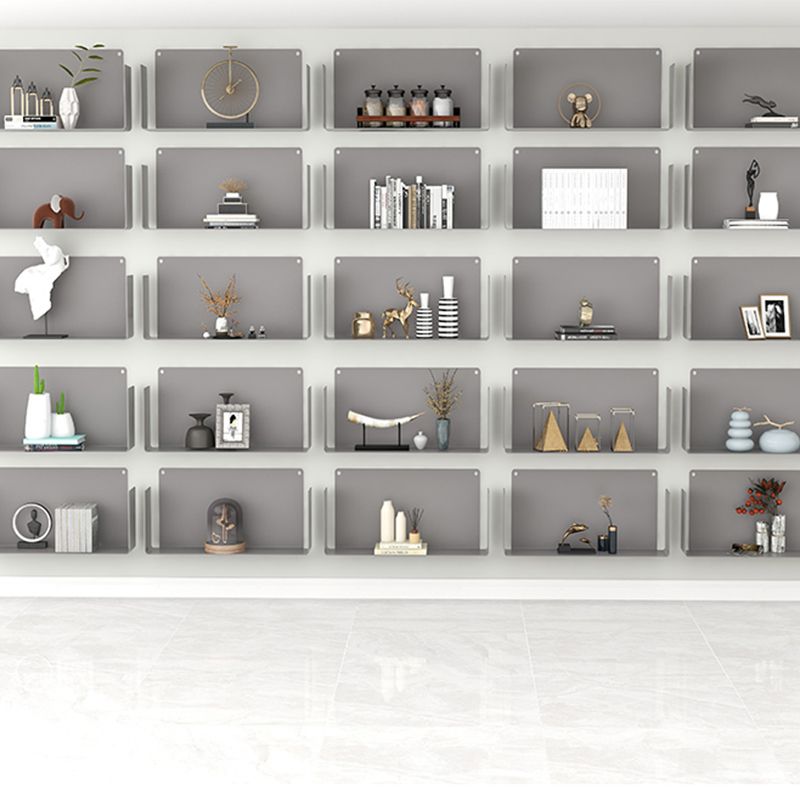 Metal Closed Back Bookshelf Contemporary Floating Bookcase with Shelves