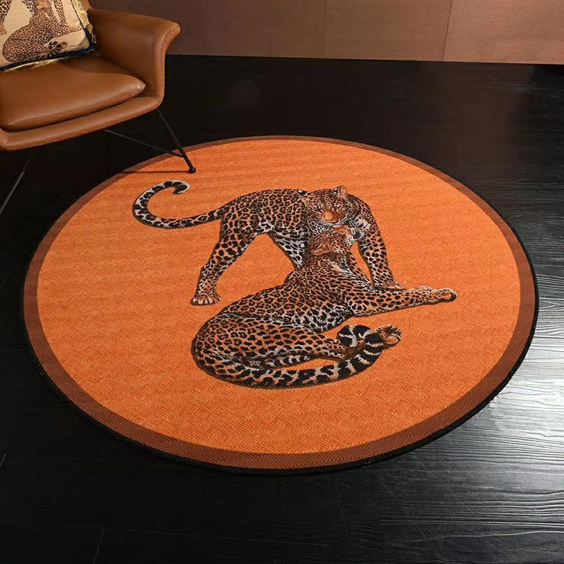 Oranje modern vloerkleed tijgerpatroon polyester gebied tapijt niet-slip achterste vloerkleed voor woningdecoratie