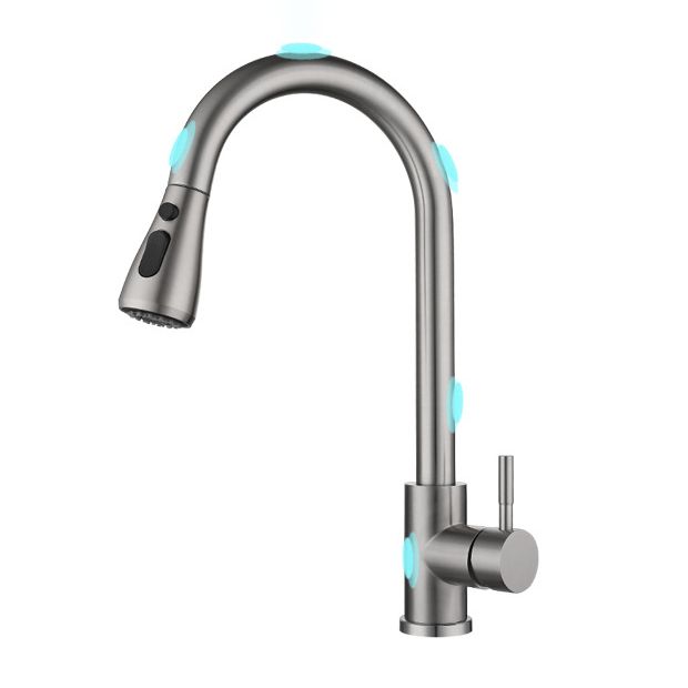 Modern Touch Sensor Kitchen Faucet Stainless Steel Swivel Spout with Pull down Sprayer