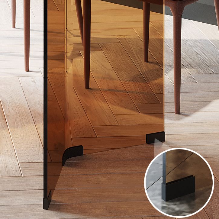 Mesa de comedor de vidrio templado contemporáneo Mesa de comedor de pedestal doble para comedor