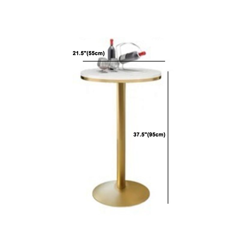 Glam 1/3/5 Pieces Bar Table Set Round Stone Counter Table with High Stools